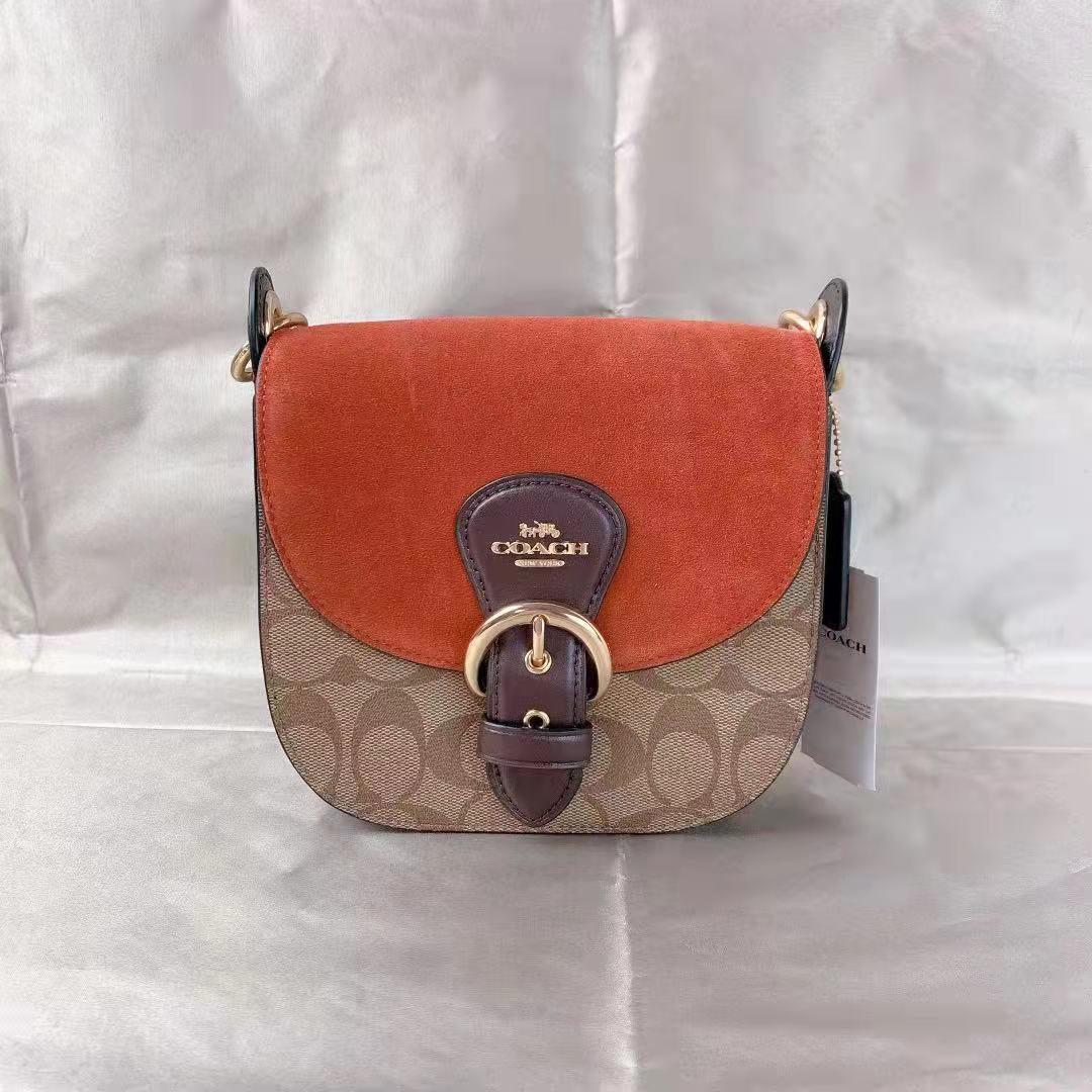 Coach C5691 Kleo Shoulder Bag 17 In Signature Canvas In Khaki Multi Coach C5691 Kleo Shoulder Bag 17 In Signature Canvas In Khaki Multi
